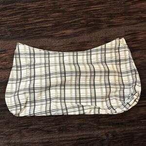 Retired Thirty-One Skirt Purse Cover -Black/Gray Plaid